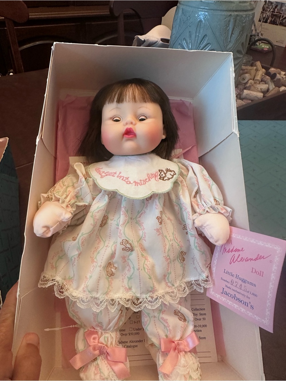 Madame Alexander Pink and Cream Floral Baby Doll in Box